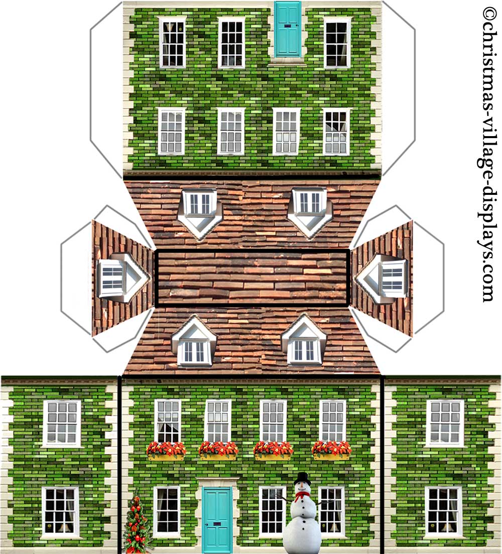 printable model card houses: christmas village displays